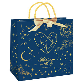 Пакет подарочный 20*20*10см MESHU "Stars magic", фольга, матовая ламинация