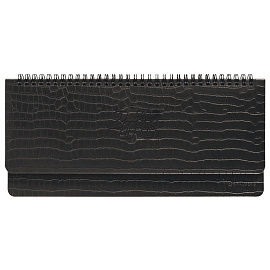 Планинг датированный 2026 305х140 мм BRAUBERG "Comodo", под кожу, черный, 117223