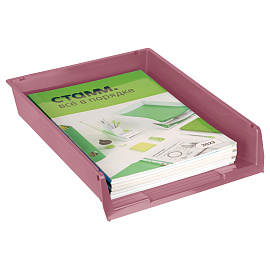 Лоток для бумаг горизонтальный СТАММ "Респект", сетчатый, бордовый фото Лоток для бумаг горизонтальный СТАММ "Респект", сетчатый, бордовый