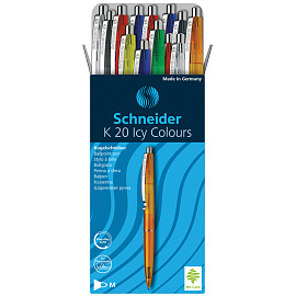 Ручка шариковая автоматическая Schneider "K20 Icy Colours" синяя, 1,0мм, корпус ассорти