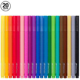 Фломастеры Faber-Castell Grip 20 цветов фото Фломастеры Faber-Castell Grip 20 цветов