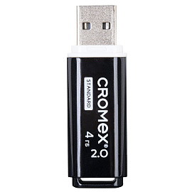 Флеш-диск 4 GB, CROMEX (КРОМЕКС) Standard USB 2.0, черный, 514156
