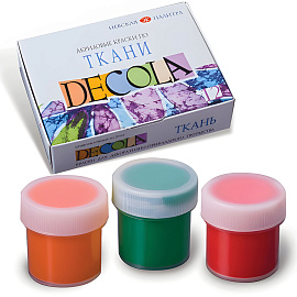 Краски по ткани акриловые "Декола", 12 цветов по 20 мл, в баночках, Невская Палитра, 4141216 фото Краски по ткани акриловые "Декола", 12 цветов по 20 мл, в баночках, Невская Палитра, 4141216
