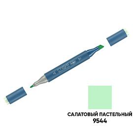 Маркер двусторонний для скетчинга Гамма "Студия", салатовый пастельный, корпус трехгранный, пулевид./клиновид. наконечники