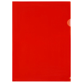 Папка-уголок прозрачная А4 BRAUBERG UNIVERSAL, красная, 0,10 мм, 273047