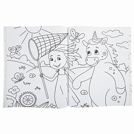 Раскраска для девочки "ЕДИНОРОГ", 242х300 мм, 80 стр., ПП, 38849