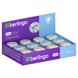 Ластик Berlingo "Zebra" круглый, термопластичная резина, 36*36*11мм фото Ластик Berlingo "Zebra" круглый, термопластичная резина, 36*36*11мм