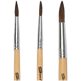 Набор кистей ArtSpace 3шт., пони, круглые, № 2, 4, 6, блистер фото Набор кистей ArtSpace 3шт., пони, круглые, № 2, 4, 6, блистер