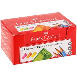 Точилка FABER-CASTELL, с контейнером, прямоугольная, пластиковая, детали флуоресцентные, ассорти, 581525 фото Точилка FABER-CASTELL, с контейнером, прямоугольная, пластиковая, детали флуоресцентные, ассорти, 581525