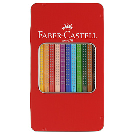 Карандаши цветные Faber-Castell "Grip", 12цв., трехгран., заточен., метал. кор.