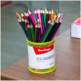 Подставка-стакан Berlingo "Steel&Style", металлическая, круглая, зеленая фото Подставка-стакан Berlingo "Steel&Style", металлическая, круглая, зеленая