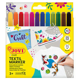 Набор фломастеров для ткани JOVI "Decor textil" 12цв., картон. уп., европодвес фото Набор фломастеров для ткани JOVI "Decor textil" 12цв., картон. уп., европодвес