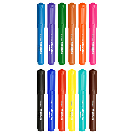 Фломастеры Luxor "Broadline", 12цв., утолщенные, смываемые, картон, европодвес фото Фломастеры Luxor "Broadline", 12цв., утолщенные, смываемые, картон, европодвес