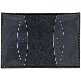 Обложка для паспорта OfficeSpace "Медведь", кожа, тиснение, черная