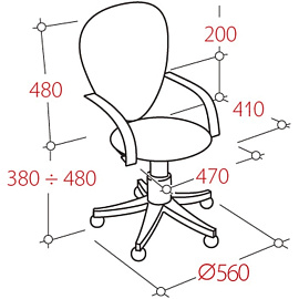 Кресло офисное Prestige GTP чёрное (ткань, пластик)