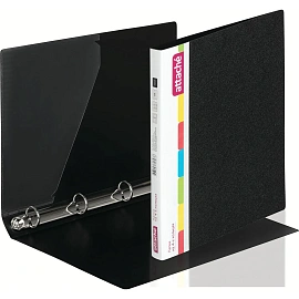Папка на 4-х кольцах Attache 32 мм черная до 200 листов (пластик 0.7 мм)