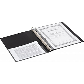 Папка на 4-х кольцах Attache 42 черная до 300 листов (пластик 0.7 мм)