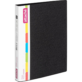 Папка на 2-х кольцах Attache 32 мм черная до 150 листов (пластик 0.7 мм)