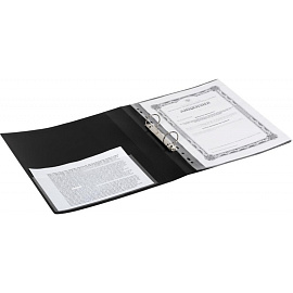 Папка на 2-х кольцах Attache 42 черная до 250 листов (пластик 0.7 мм)