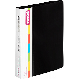 Папка на 2-х кольцах Attache 42 черная до 250 листов (пластик 0.7 мм)