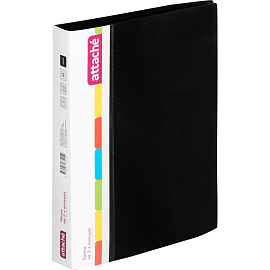 Папка на 2-х кольцах Attache 42 черная до 250 листов (пластик 0.7 мм)