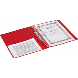 Папка на 2-х кольцах Attache 42 красная до 250 листов (пластик 0.7 мм)