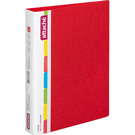 Папка на 2-х кольцах Attache 42 красная до 250 листов (пластик 0.7 мм)