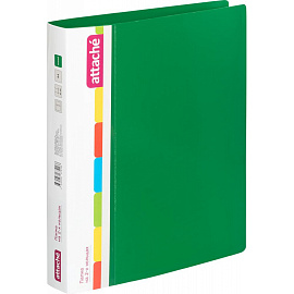 Папка на 2-х кольцах Attache 42 зеленая до 250 листов (пластик 0.7 мм)
