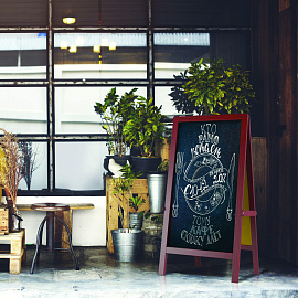 Штендер Attache магнитно-меловая черная поверхность (480x900 мм)