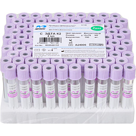 Вакуумные пробирки с ЭДТА-К2, 4мл Improvacuter 100шт/уп