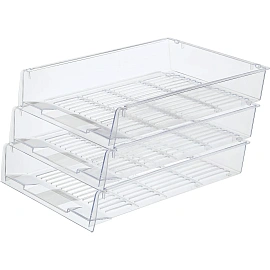 Лоток горизонтальный для бумаг Attache пластиковый прозрачный решетчатый