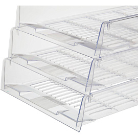 Лоток горизонтальный для бумаг Attache пластиковый прозрачный решетчатый