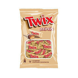 Шоколадный батончик Twix мини 184 г фото Шоколадный батончик Twix мини 184 г