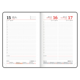 Ежедневник датированный 2026, А5, 138x213 мм, BRAUBERG "Select", балакрон, черный, 117086