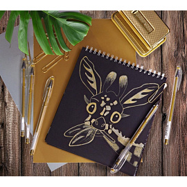 Ручка гелевая неавтоматическая Crown золотистая (толщина линии 0.5 мм)