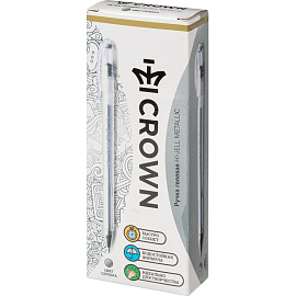 Ручка гелевая неавтоматическая Crown серебристая (толщина линии 0.5 мм) фото Ручка гелевая неавтоматическая Crown серебристая (толщина линии 0.5 мм)