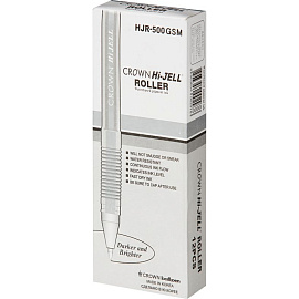 Ручка гелевая неавтоматическая Crown серебристая (толщина линии 0.5 мм) фото Ручка гелевая неавтоматическая Crown серебристая (толщина линии 0.5 мм)