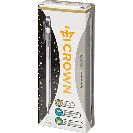 Ручка гелевая неавтоматическая Crown белая (толщина линии 0.5 мм)