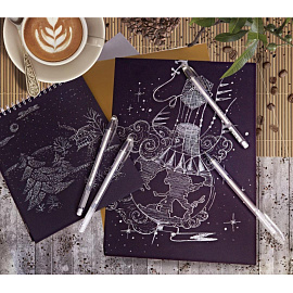 Ручка гелевая неавтоматическая Crown белая (толщина линии 0.5 мм)