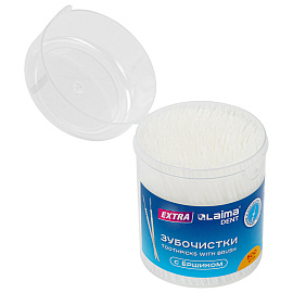 Зубочистки зубные, ёршики с щеточкой 500 шт., стакан, LAIMA DENT, 609401