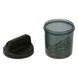 Скрепочница магнитная СТАММ, 50 скрепок, тонированная черная фото Скрепочница магнитная СТАММ, 50 скрепок, тонированная черная