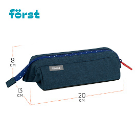 Пенал мягкий 1 отделение, 200*130*80 Forst "Denim", полиэстер