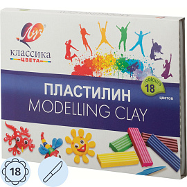Пластилин классический Луч Классика 18 цветов 360 грамм фото Пластилин классический Луч Классика 18 цветов 360 грамм