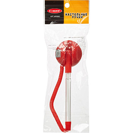 Ручка шариковая на подставке Beifa цвет чернил синий с пружиной (толщина линии 0,5 мм, красный корпус)