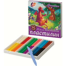 Пластилин восковой Луч Фантазия 12 цветов 210 грамм