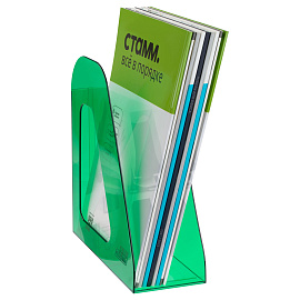 Лоток для бумаг вертикальный СТАММ "Фаворит", тонированный зеленый, ширина 90мм фото Лоток для бумаг вертикальный СТАММ "Фаворит", тонированный зеленый, ширина 90мм