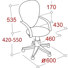 Кресло офисное Jupiter GTP черное (ткань, металл)