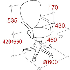 Кресло офисное Jupiter серое (ткань, пластик)