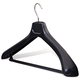 Вешалка-плечики анатомическая Attache с перекладиной черная (размер 52-54)