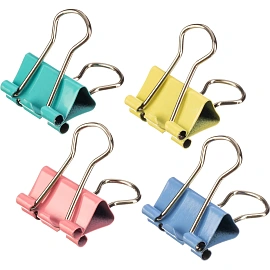 Зажимы для бумаг Attache 19 мм цветные (12 штук в упаковке)